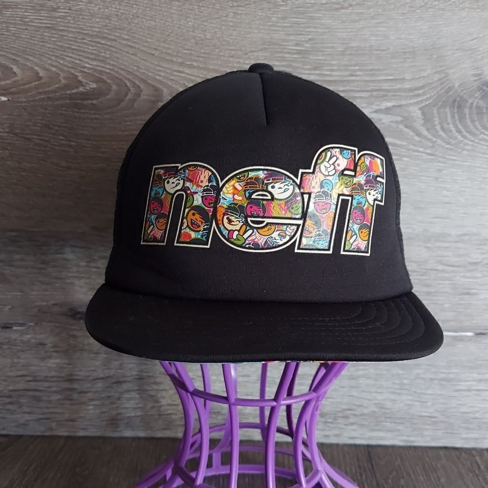 Neff Headwear Black Hat Ball Cap Adjustable SnapBack Unisex